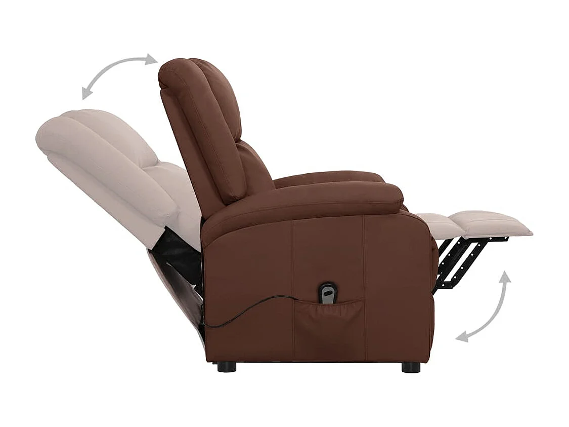 Poltrona elevatória couro artificial castanho SHL272672