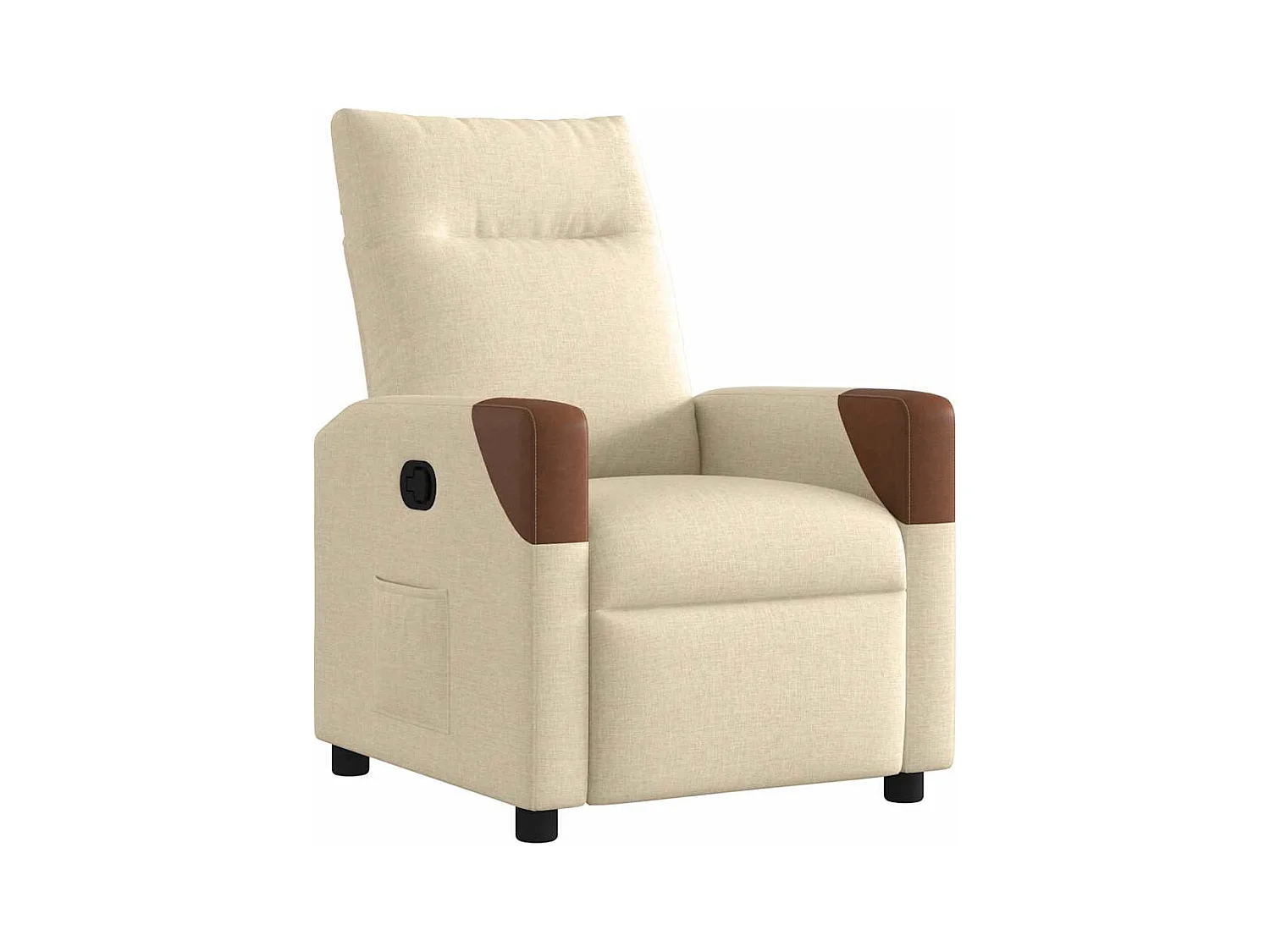 Fauteuil inclinable-Chaise de relax-Fauteuil salon Crème Tissu SHL3920