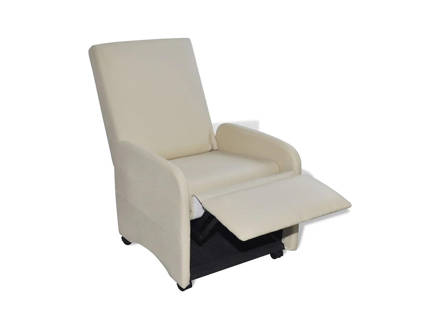 Fauteuil salon-Chaise d'appoint-Fauteuil pliable crème similicuir SHL3238
