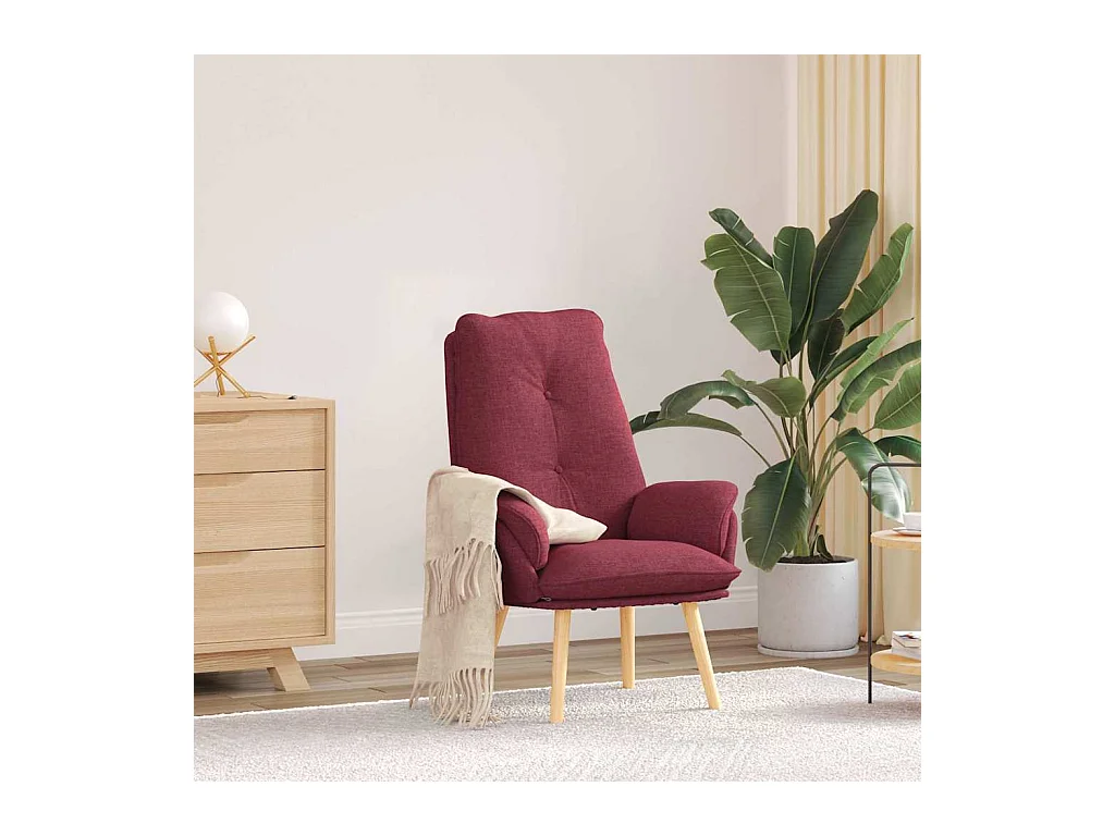 Sillón de relax | Silla Relax | Sillón de salón Rojo vino tinto 69x74x93 cm tela SHL6655