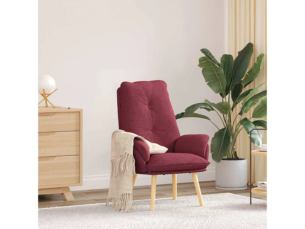 Relaxsessel | Lounge Sessel für Wohnzimmer Weinrot 69x74x93 cm Sherpa-Stoff SHL64413