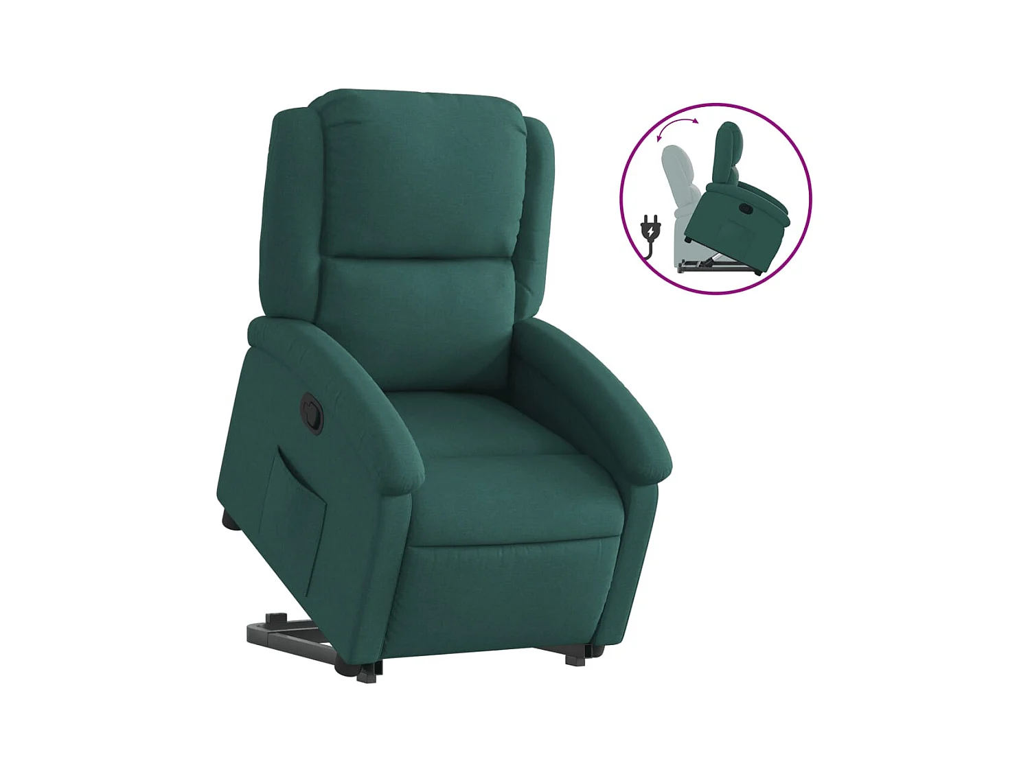 Fauteuil inclinable-Chaise de relax-Fauteuil salon vert foncé tissu SHL1924