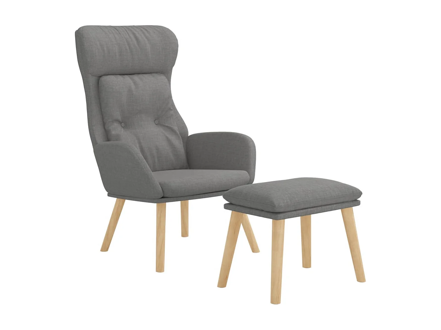 Sillón de relax | Silla de relax con taburete tela gris claro SHL4696