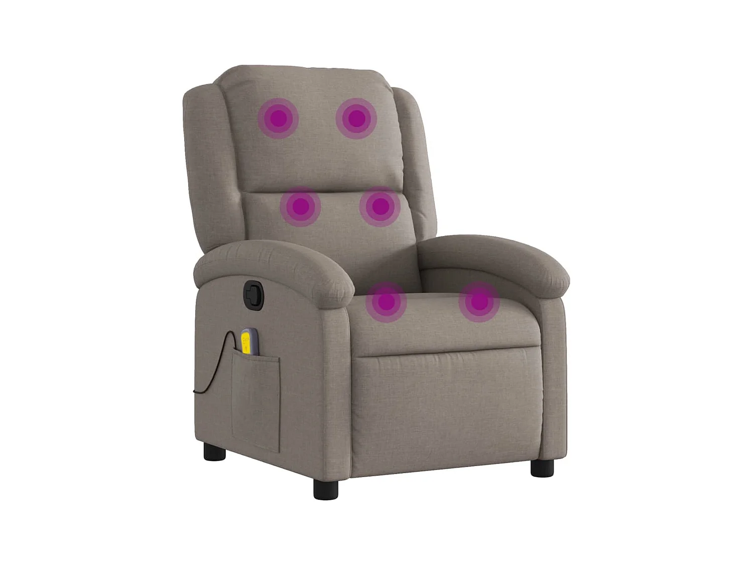 Fauteuil inclinable-Chaise de relax-Fauteuil de Massage Taupe Tissu SHL3812