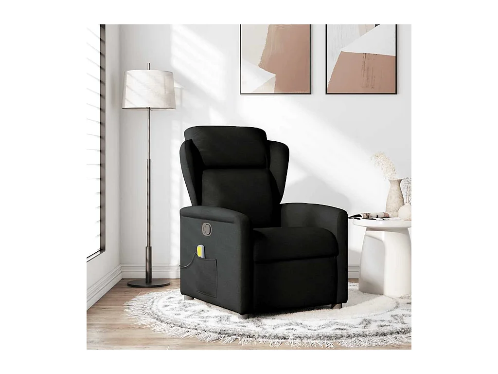 Fauteuil inclinable-Chaise de relax-Fauteuil de Massage Noir Tissu SHL4915