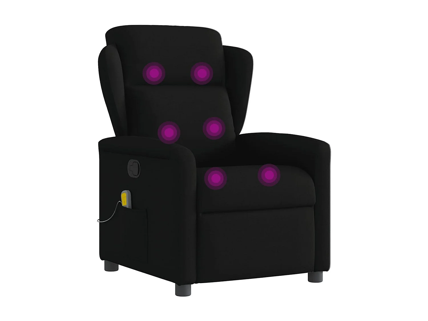 Fauteuil inclinable-Chaise de relax-Fauteuil de Massage Noir Tissu SHL4915
