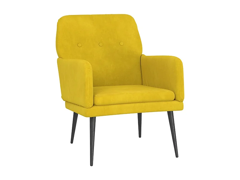 Sillón de salón | Silla de relax | Sillón de terciopelo amarillo 62x79x79 cm SHL9293