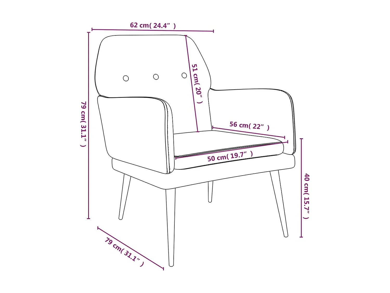 Relaxsessel indoor | Sessel Wohnzimmer & Schlafzimmer Gelb 62x79x79 cm Samt SHL58512