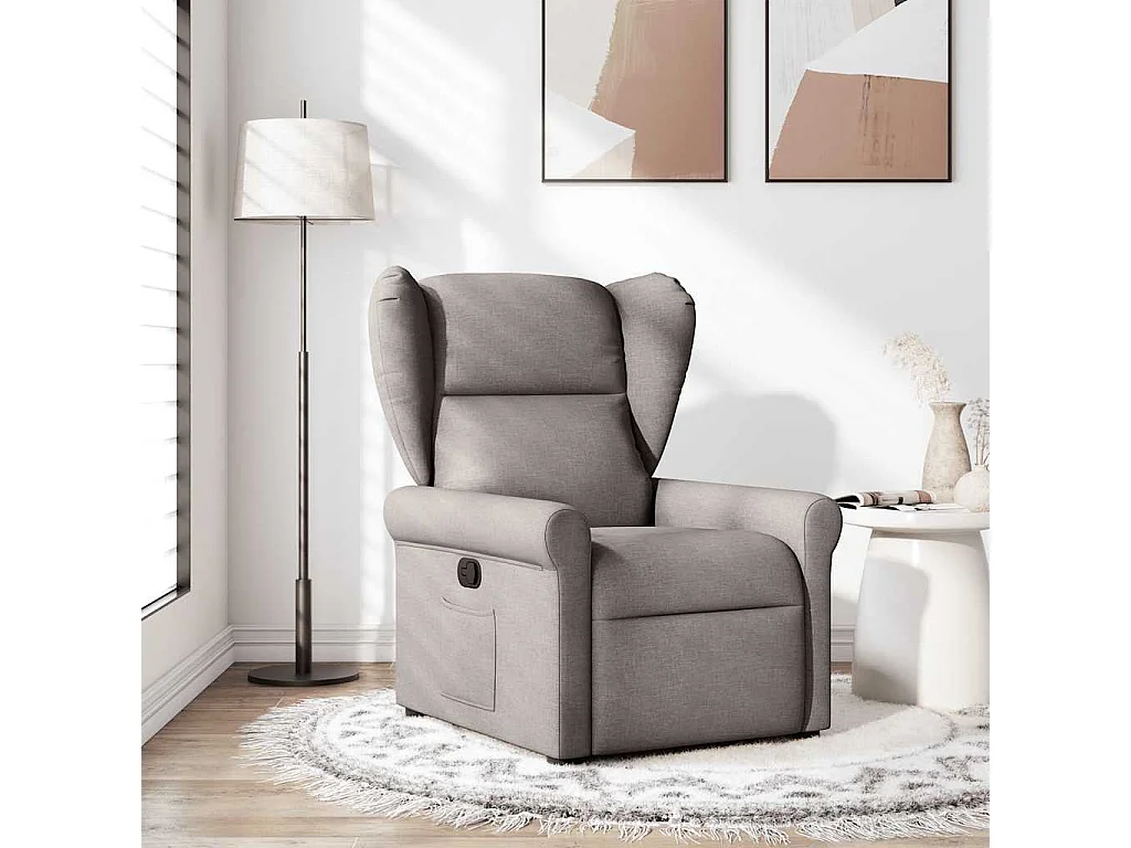 Fauteuil inclinable-Chaise de relax-Fauteuil TV Taupe Tissu SHL1433