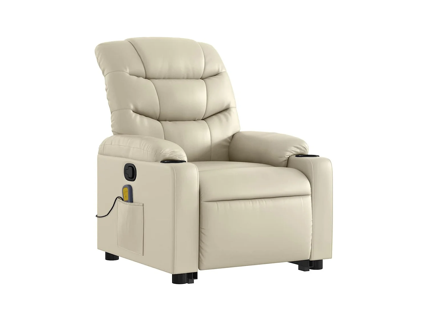 Sillón de relax | Sillón reclinable de masaje de pie cuero artificial color crema SHL6582