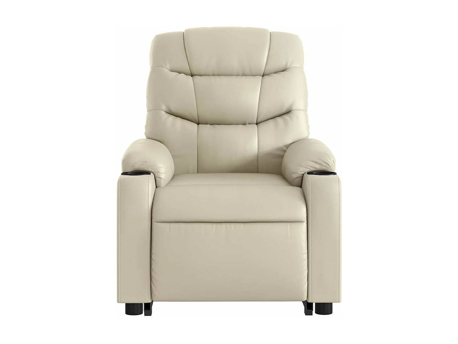 Sillón de relax | Sillón reclinable de masaje de pie cuero artificial color crema SHL6582