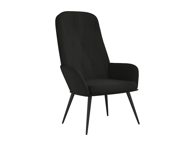 Relaxsessel | Lounge Sessel Schwarz Samt SHL67473