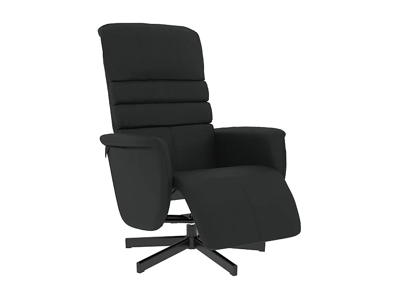 Sillón de relax | Sillón reclinable con reposapiés cuero sintético negro SHL6640