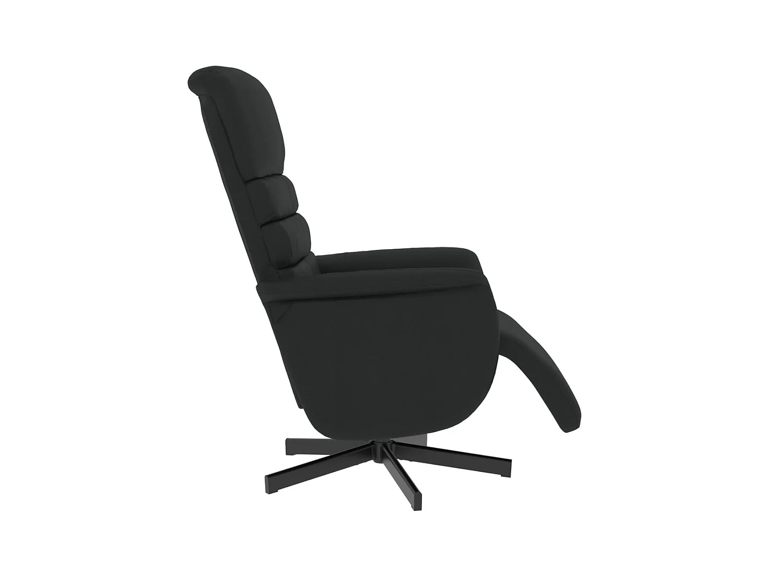 Sillón de relax | Sillón reclinable con reposapiés cuero sintético negro SHL6640