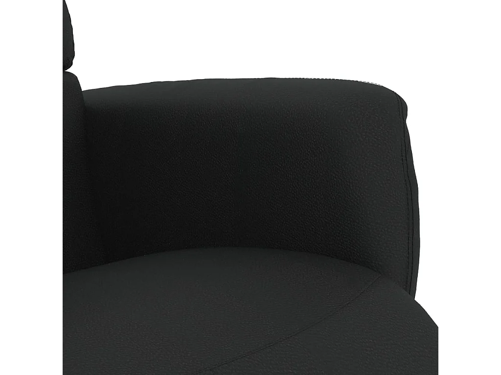 Relaxsessel | Lounge Sessel für Wohnzimmer mit Fußteil Schwarz Kunstleder SHL69626