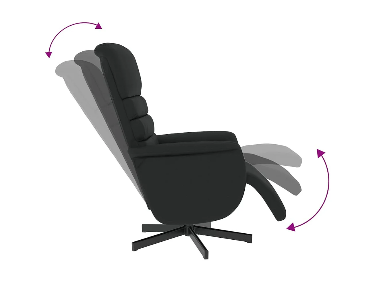 Relaxsessel | Lounge Sessel für Wohnzimmer mit Fußteil Schwarz Kunstleder SHL69626