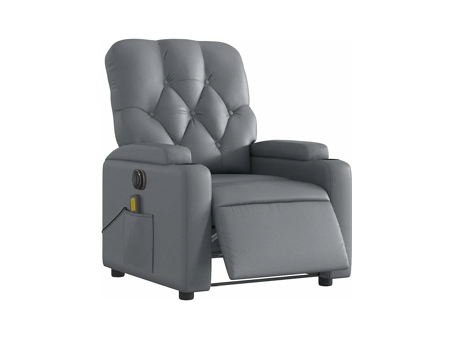 Sillón de salón | Silla | Sillón de masaje reclinable eléctrico cuero sintético gris SHL2796