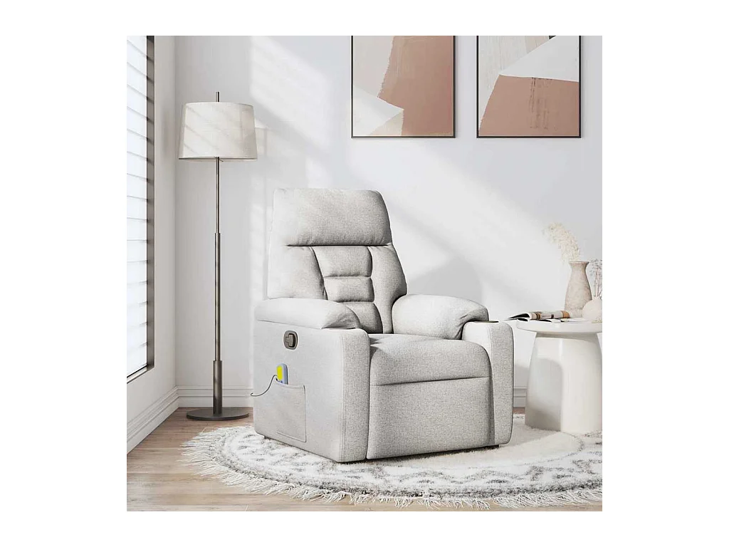 Fauteuil inclinable-Chaise de relax-Fauteuil de Massage gris nuage tissu SHL1583