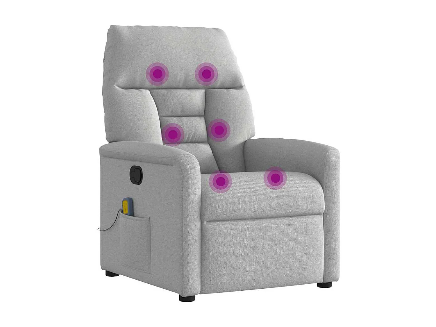 Fauteuil inclinable-Chaise de relax-Fauteuil de Massage gris nuage tissu SHL1583