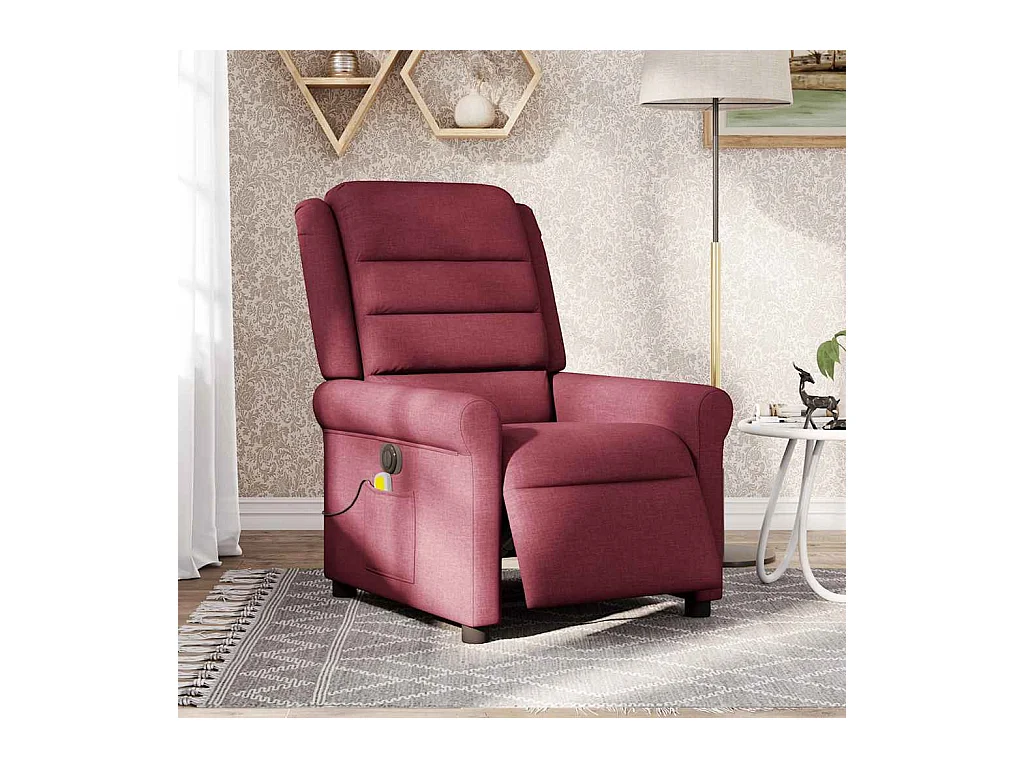 Sillón de salón | Silla | Sillón de masaje reclinable eléctrico tela rojo tinto SHL7837