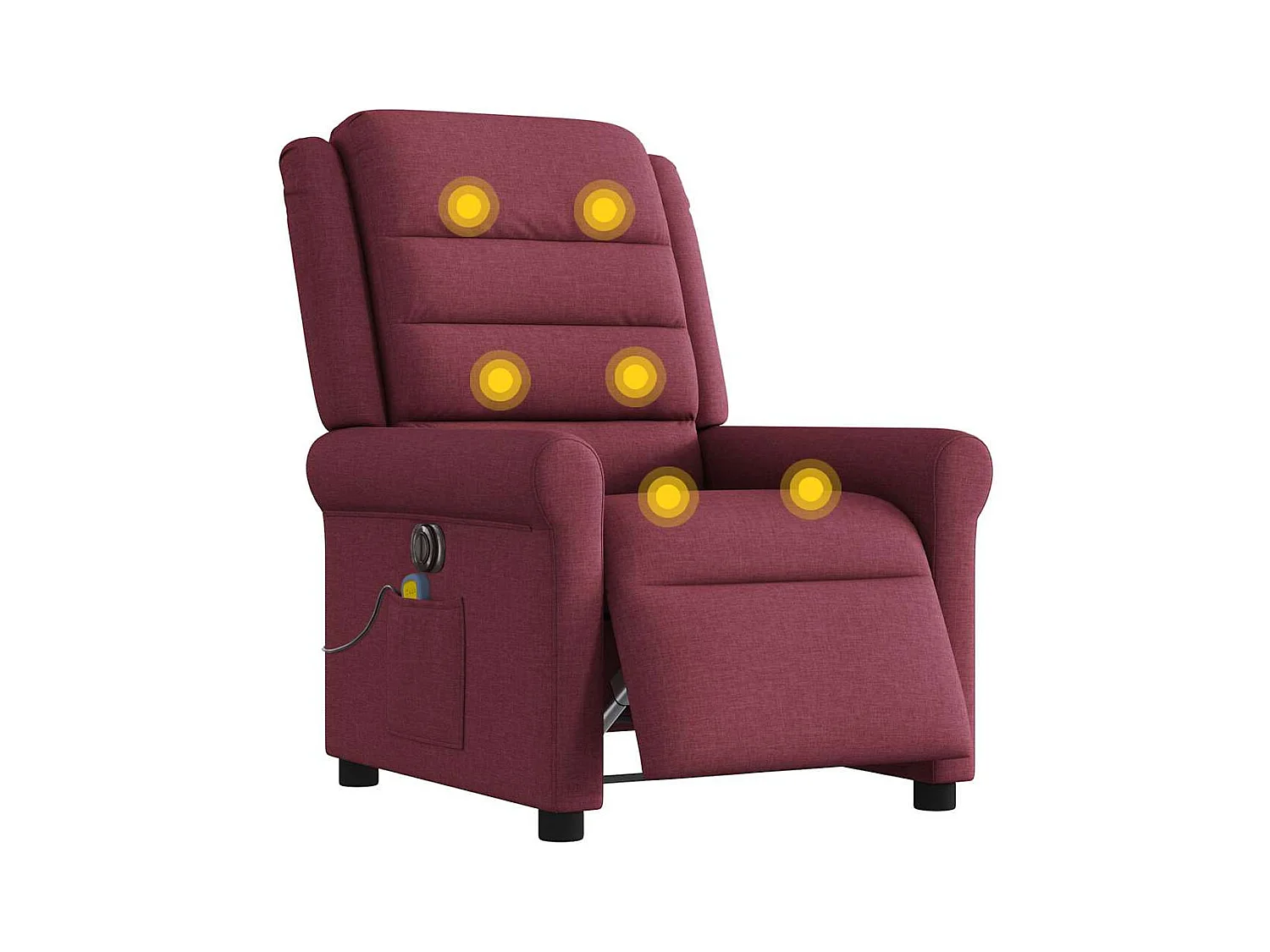 Fauteuil inclinable électrique-Fauteuil de massage de Salon Rouge bordeaux Tissu SHL2803