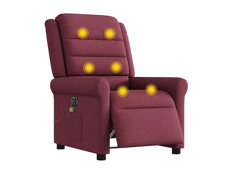 Fauteuil inclinable électrique-Fauteuil de massage de Salon Rouge bordeaux Tissu SHL2803