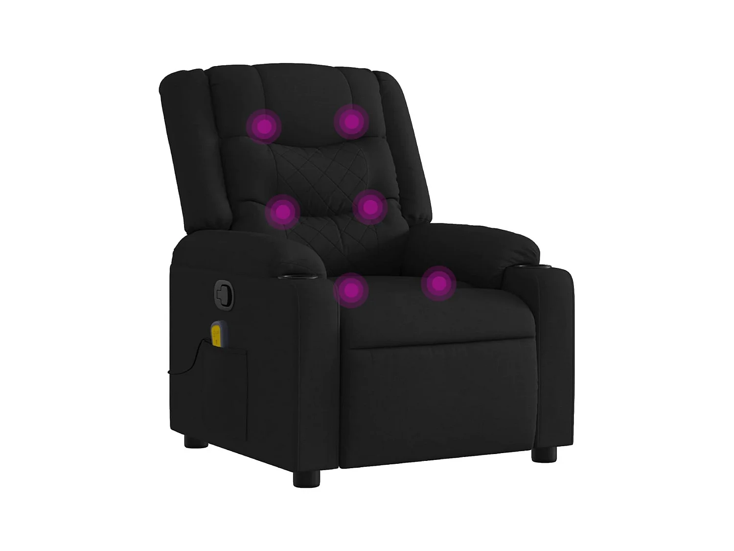 Fauteuil inclinable-Chaise de relax-Fauteuil de Massage Noir Tissu SHL2019