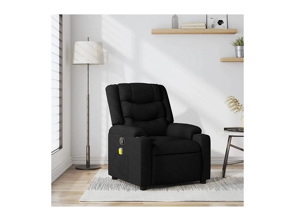 Sillón de relax | Sillón reclinable de masaje de tela negro SHL6995