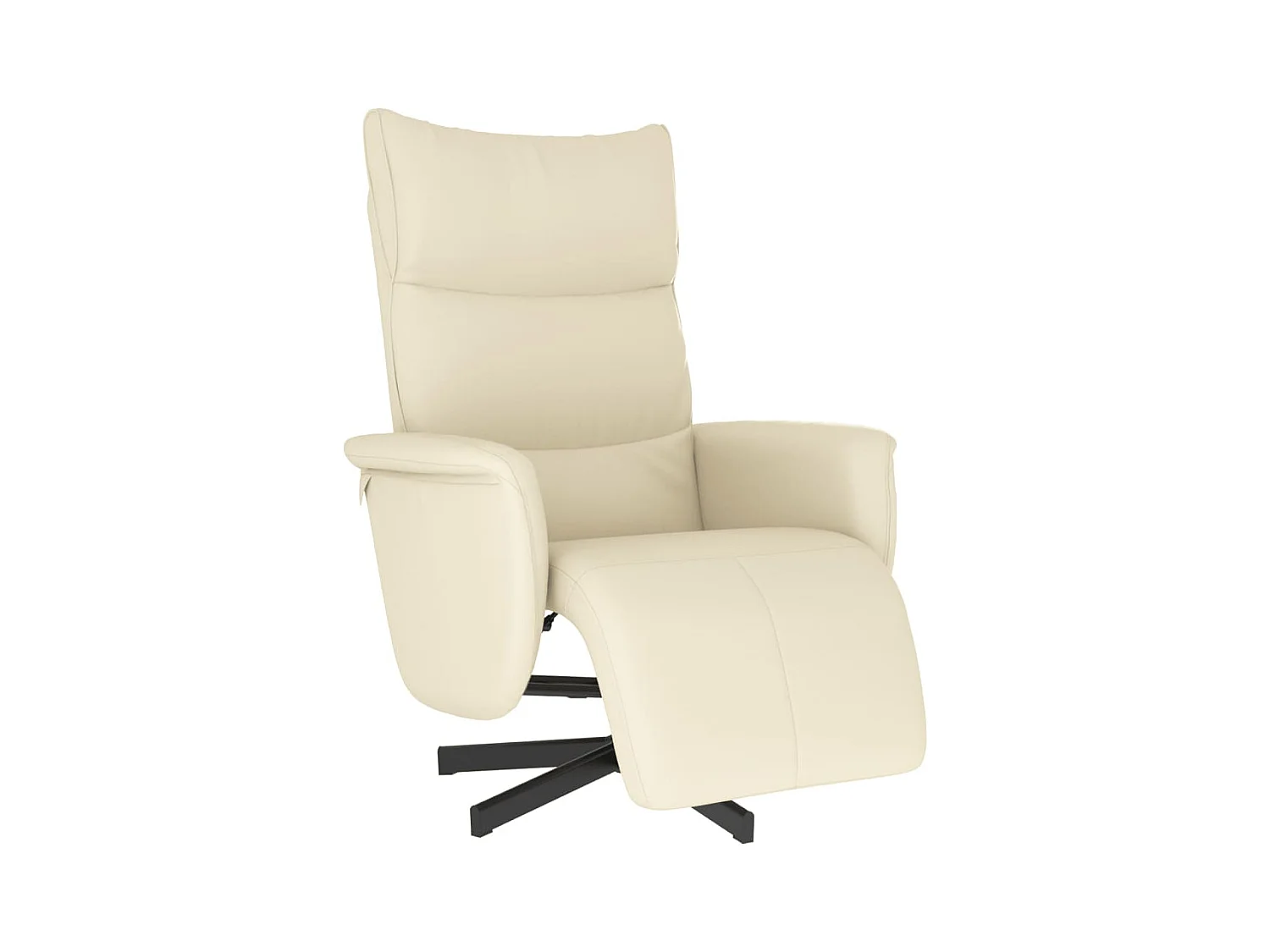 Sillón de relax | Sillón reclinable con reposapiés cuero sintético color crema SHL8707