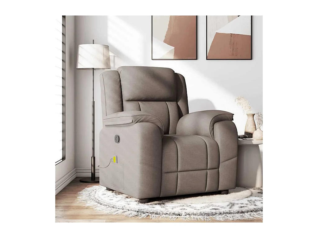 Sillón de salón | Silla | Sillón de masaje reclinable de tela gris taupé SHL5357