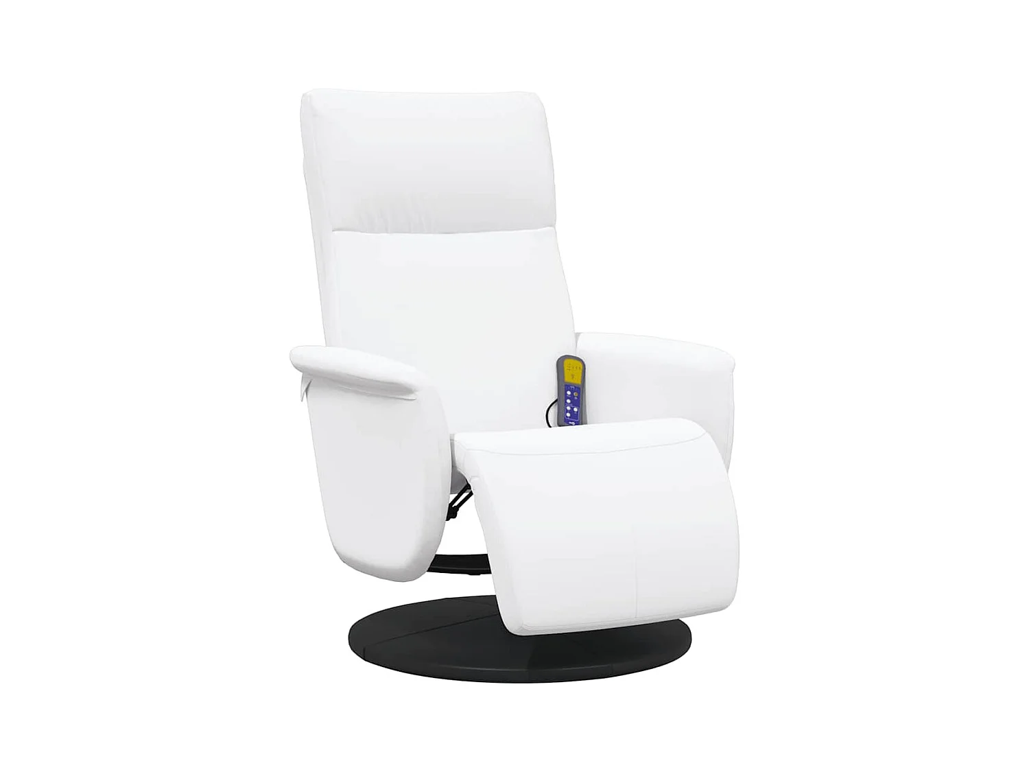 Sillón de relax | Sillón reclinable masaje con reposapiés cuero sintético blanco SHL7784