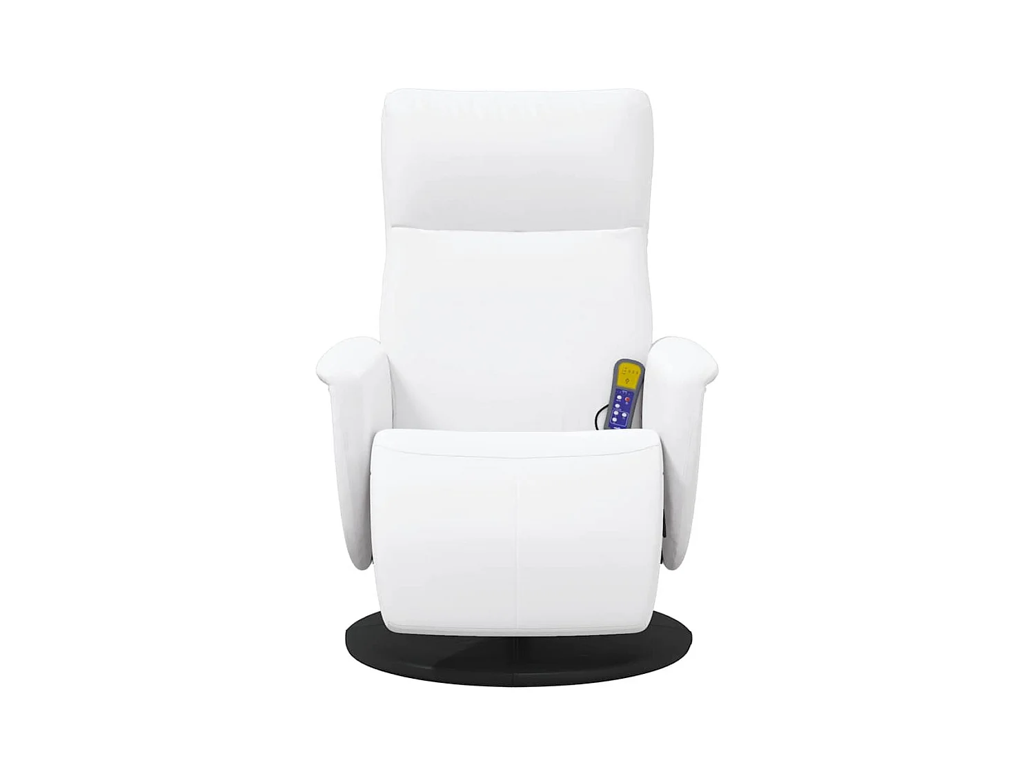 Sillón de relax | Sillón reclinable masaje con reposapiés cuero sintético blanco SHL7784