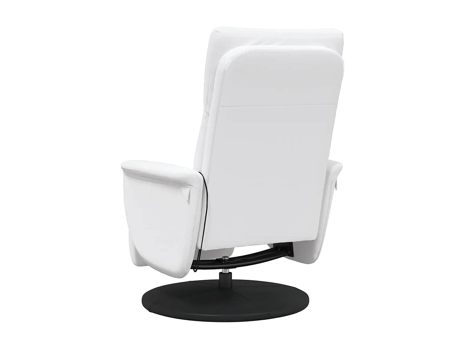 Sillón de relax | Sillón reclinable masaje con reposapiés cuero sintético blanco SHL7784