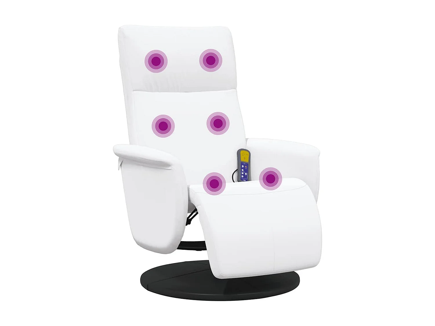 Sillón de relax | Sillón reclinable masaje con reposapiés cuero sintético blanco SHL7784