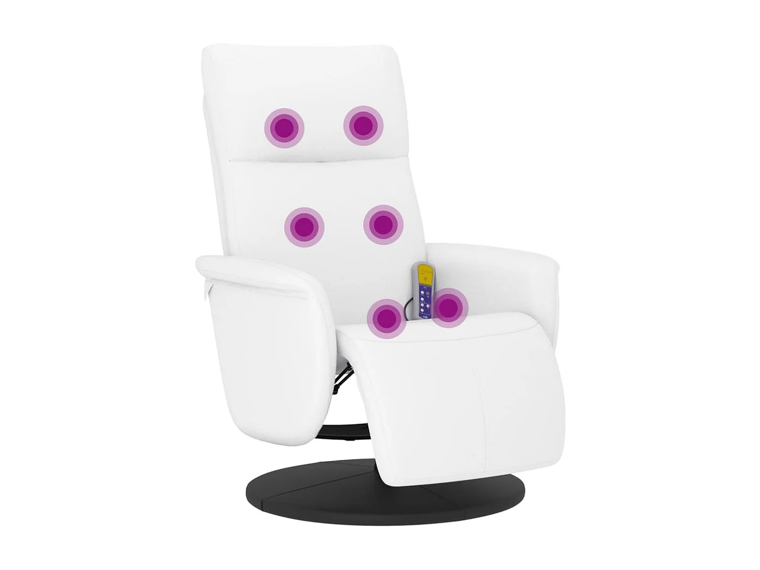 Massagesessel mit Fußteil Weiß Kunstleder SHL86426