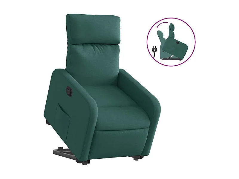 Fauteuil inclinable-Chaise de relax-Fauteuil TV vert foncé tissu SHL3120