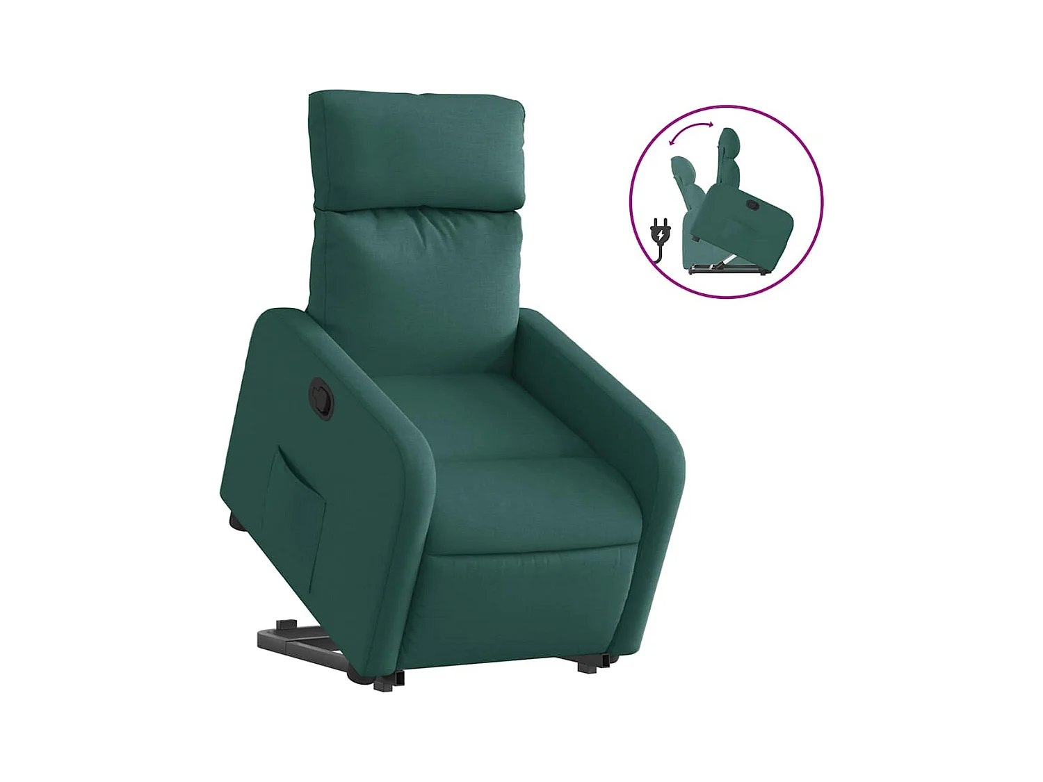Sillón de relax | Silla | Sillón reclinable elevable tela verde oscuro SHL4770