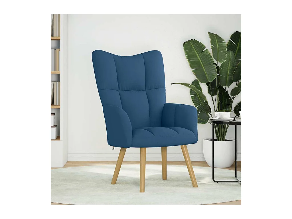 Fauteuil de Salon-Chaise de relaxation moderne Bleu Tissu SHL3938