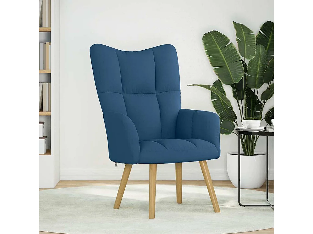 Fauteuil de Salon-Chaise de relaxation moderne Bleu Tissu SHL3938