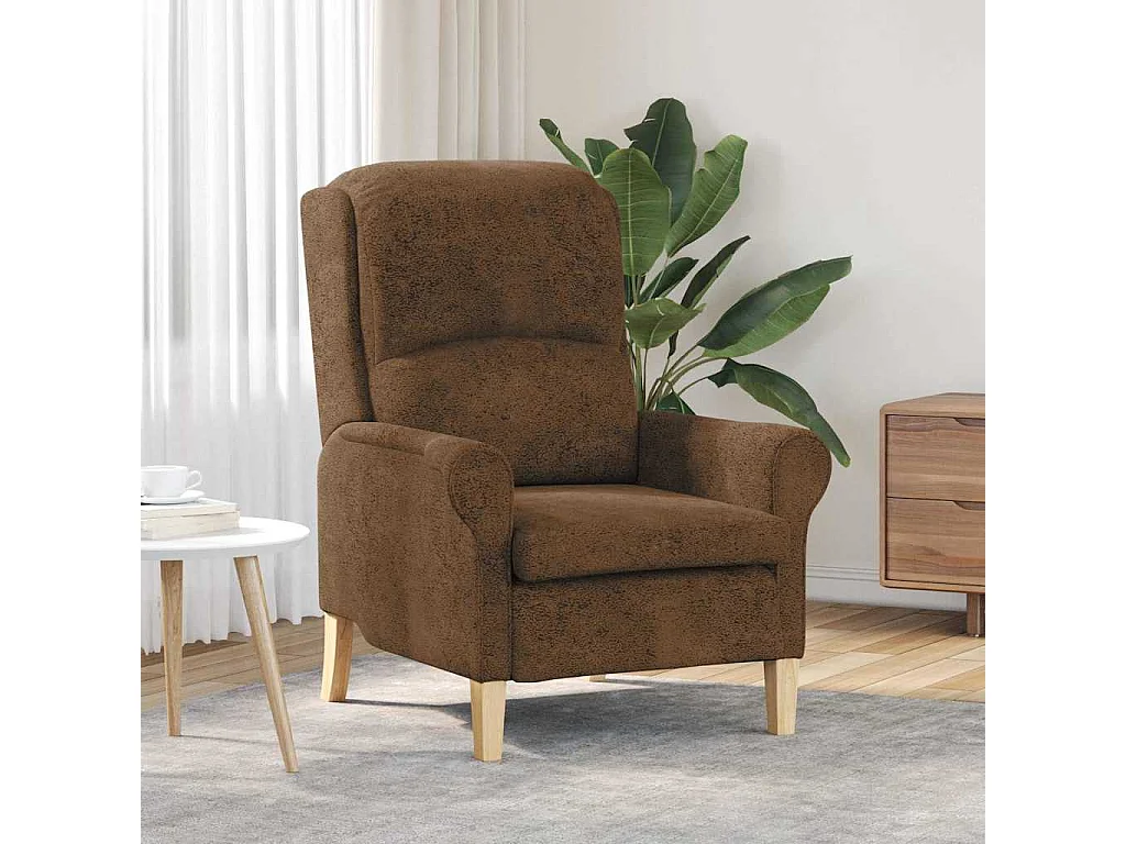 Fauteuil | Relaxstoel Bruin 76 x 94 x 102 cm Kunstleer