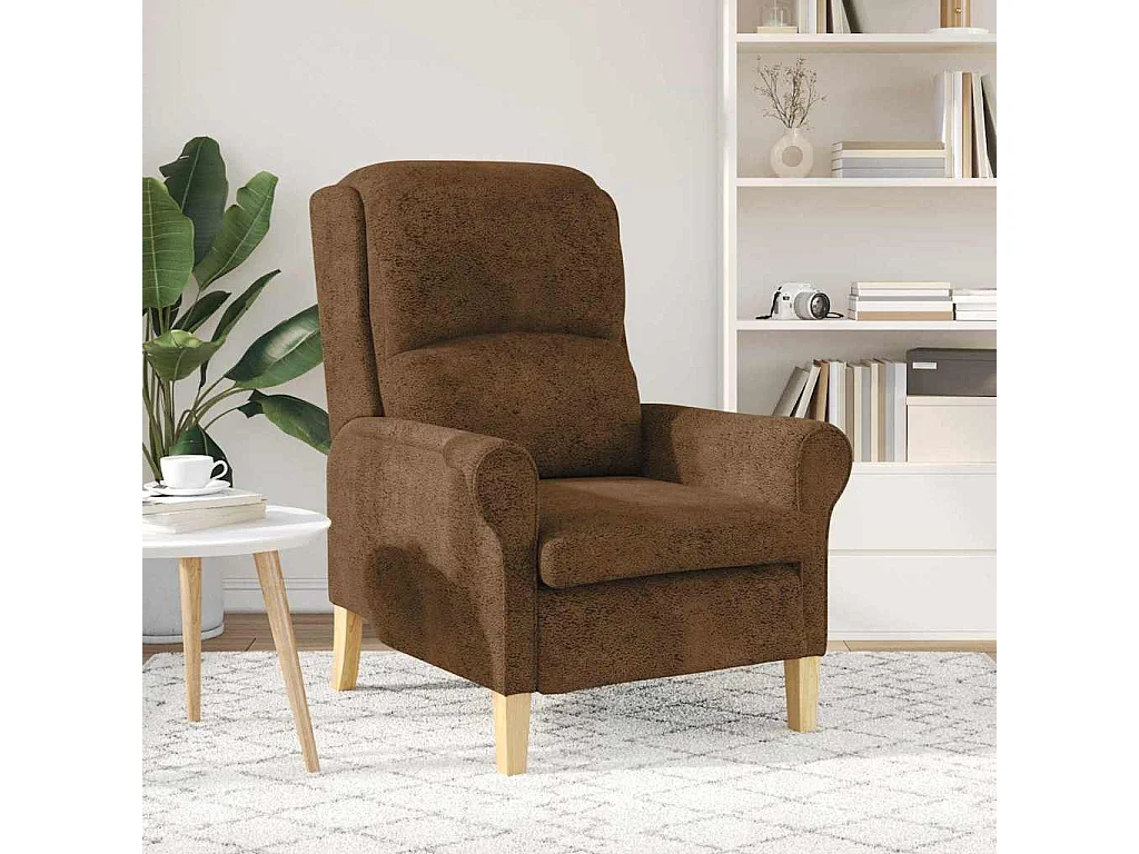 Fauteuil | Relaxstoel Bruin 76 x 94 x 102 cm Kunstleer