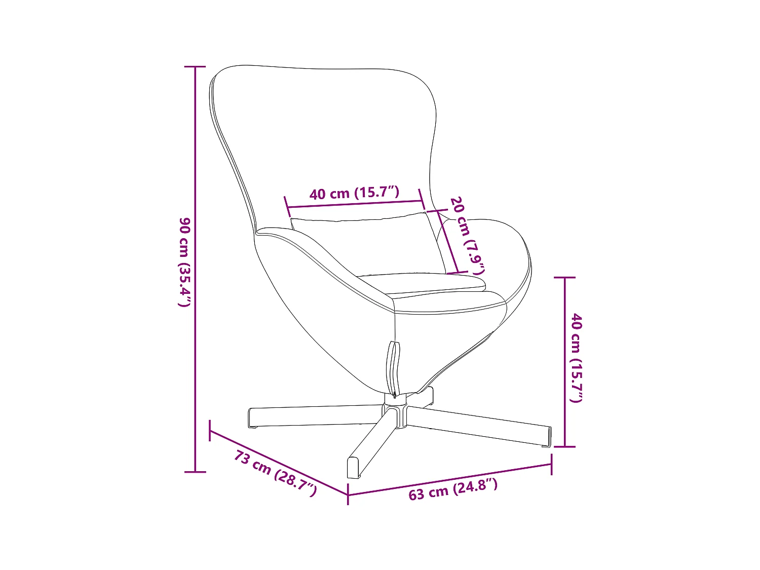 Sillón de relax | Sillón huevo Azul 63x73x90 cm Terciopelo SHL3827