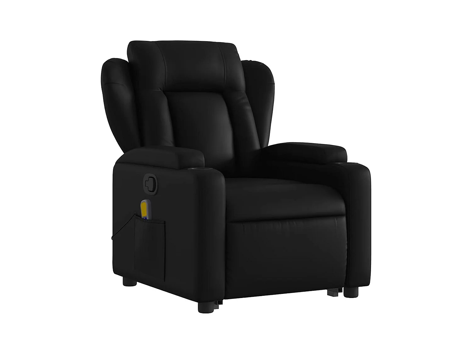 Fauteuil inclinable-Chaise de relax-Fauteuil de Massage Noir Similicuir SHL4101
