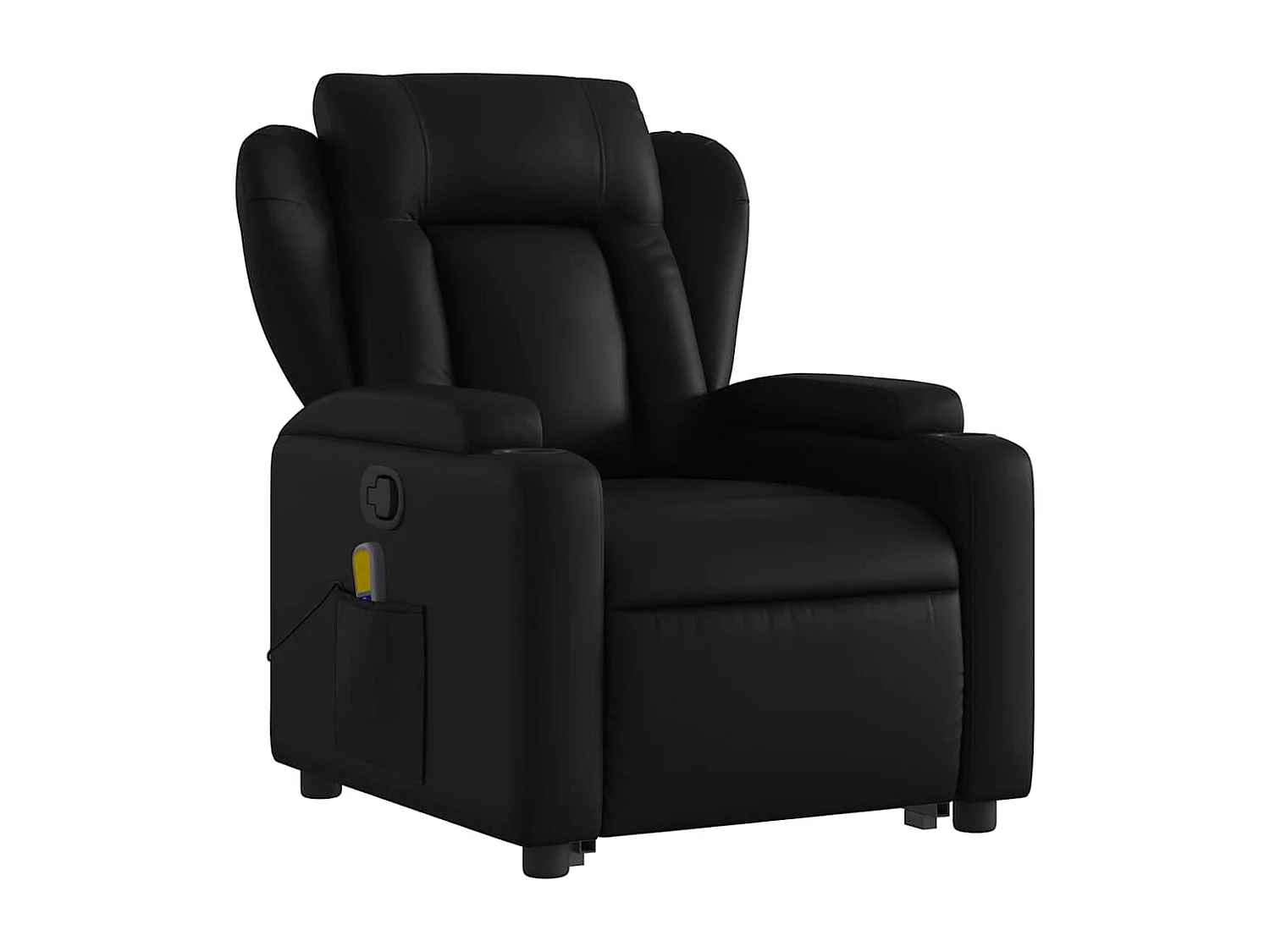 Fauteuil inclinable-Chaise de relax-Fauteuil de Massage Noir Similicuir SHL4101