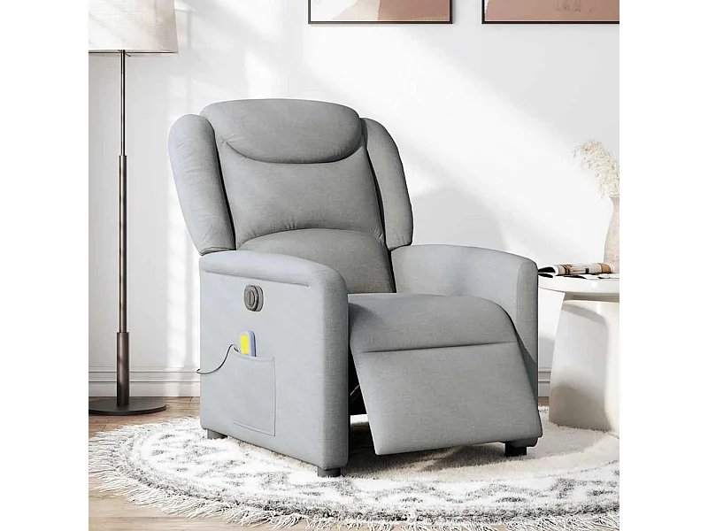 Fauteuil inclinable électrique-Fauteuil de massage de Salon gris clair tissu SHL3145