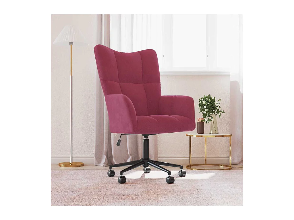 Sillón de relax | Silla de relax de terciopelo rojo vino tinto SHL6322
