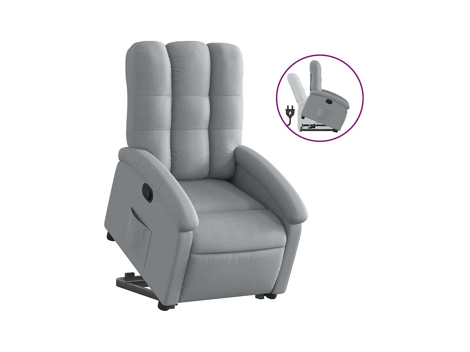 Sillón de relax | Silla | Sillón reclinable elevable de tela gris claro SHL9191