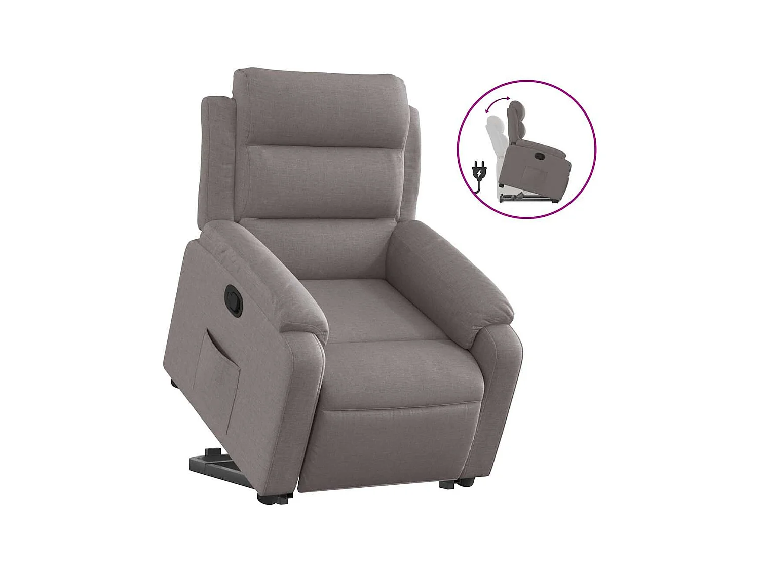 Fauteuil inclinable-Chaise de relax-Fauteuil salon taupe tissu SHL3740