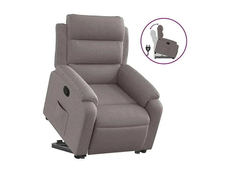 Fauteuil inclinable-Chaise de relax-Fauteuil salon taupe tissu SHL3740