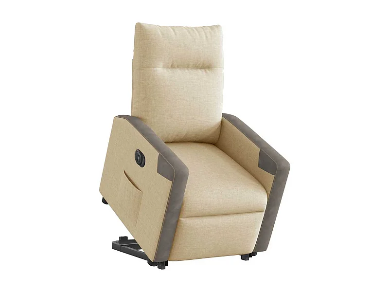 Silla de relax | Sillón eléctrico reclinable elevable de tela color crema SHL4551